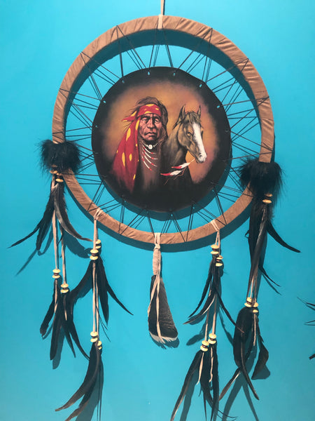 Large Indian Chief and Horse Dreamcatcher ❤️