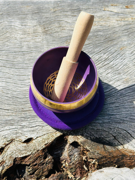 Tibetan Singing Bowl Crown Chakra Purple