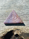 Lepidolite Pyramid Evil Eye Protection Flat Stone