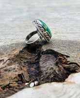 Chrysocolla with Sterling Silver Ring Size 8