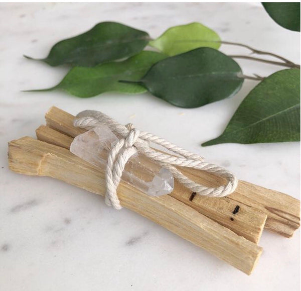 Palo Santo with Clear Quartz Point Bundle
