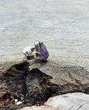Raw Amethyst with Sterling Silver Ring