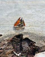 Amber set in Solid 925 Sterling Silver Ring