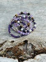 Sterling Silver with Amethyst and Tigers Eye Bracelet