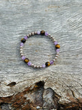Sterling Silver with Amethyst and Tigers Eye Bracelet