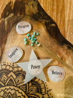 Rose Quartz Inspirational Flat Stone Forgive