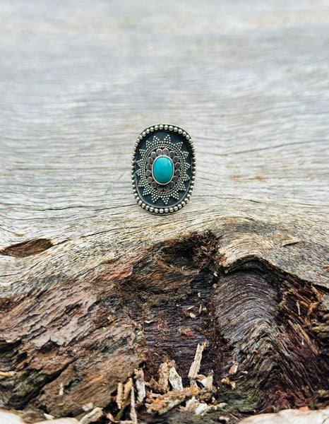 Turquoise Shield Ring