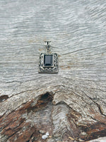 Smokey Quartz with Patterned Sterling Silver Pendant