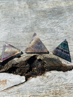 Fluorite Pyramid Evil Eye Protection Flat Stone No 1