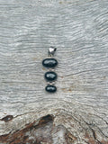 Black Star Sapphire Quartz 3 Stone Drop Pendant ❤️