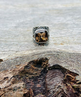 Smokey Quartz Sterling Silver Ring Size 8