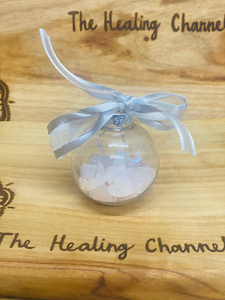 Rose Quartz Christmas Crystal Baubles 🎄
