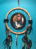 Indian Chief with Wolf Dreamcatcher Large ❤️