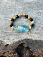 Picture Jasper, Black Onyx with Agate Feature Stone Beaded Bracelet ❤️