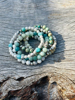 Amazonite with Sterling Silver Beads & Lotus Bracelet