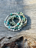 Amazonite with Sterling Silver Beads & Lotus Bracelet