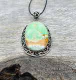 Variscite with Sterling Silver Pendant ❤️💚💜