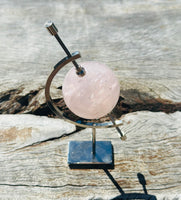 Rose Quartz Sphere 6cm on Silver Stand 💖