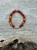 Carnelian with Sterling Silver Beads & Lotus Bracelet
