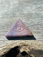 Lepidolite Pyramid Evil Eye Protection Flat Stone