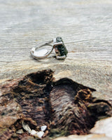Moldavite with 925 Silver ring