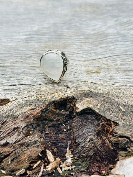 Moonstone Sterling Silver Ring Size 8